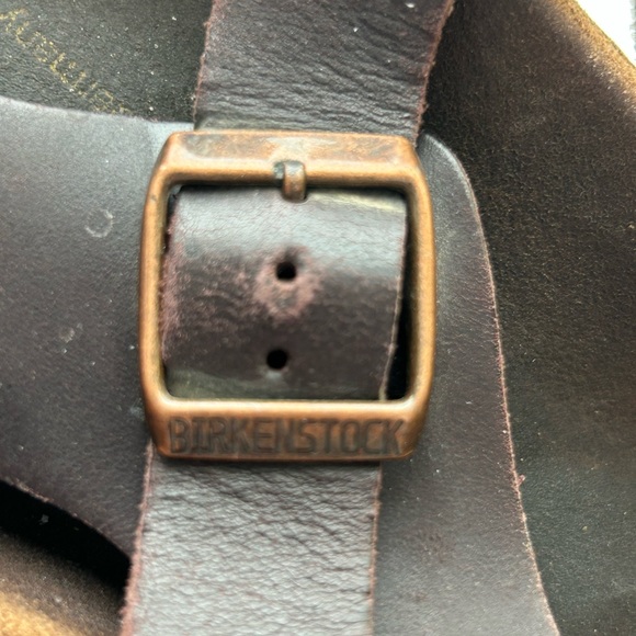 Birkenstock Sandals Pisa Dark Brown Leather Straps Boho Size 40 As Is - Picture 5 of 7